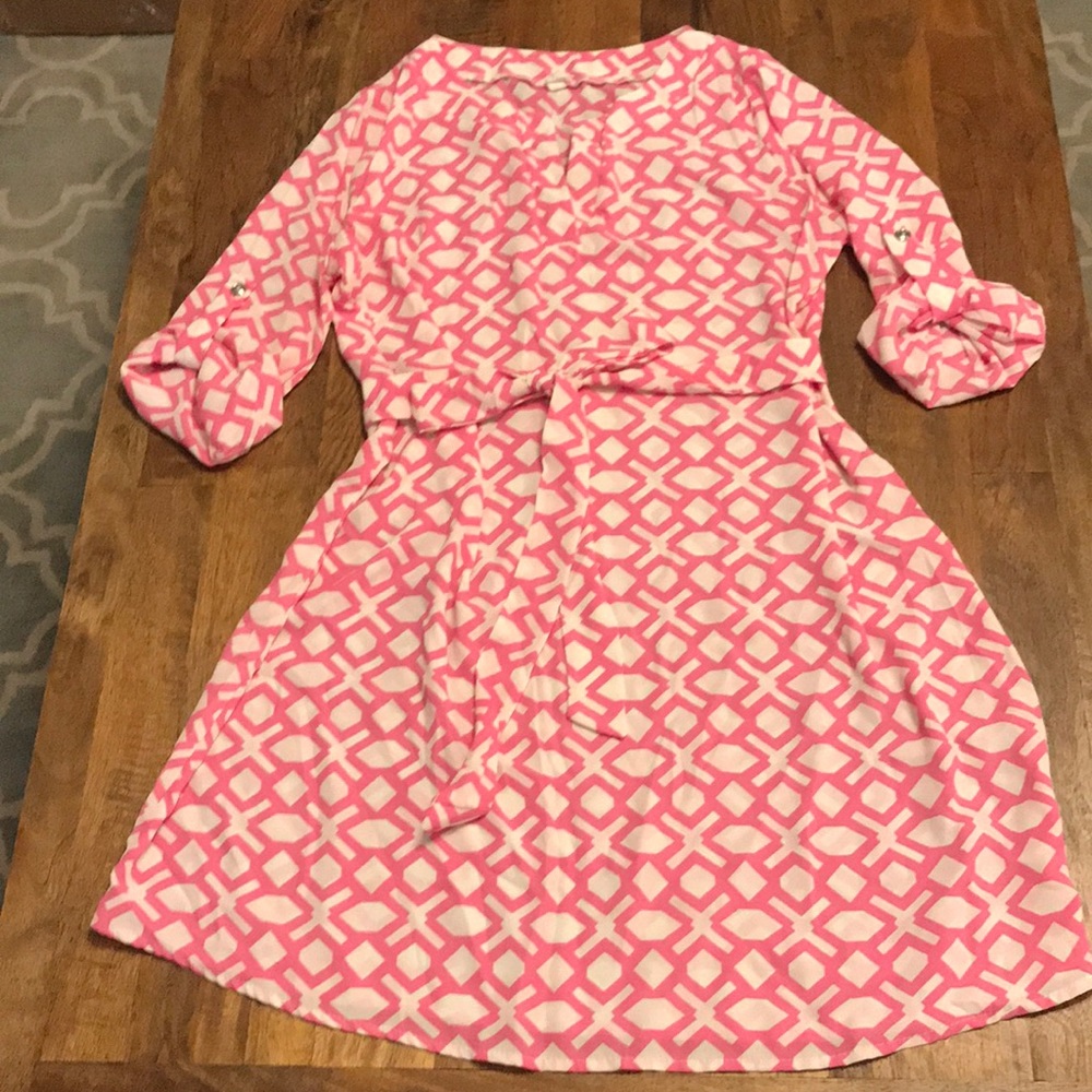 Pink Blush Maternity Geometrical Pattern Tunic